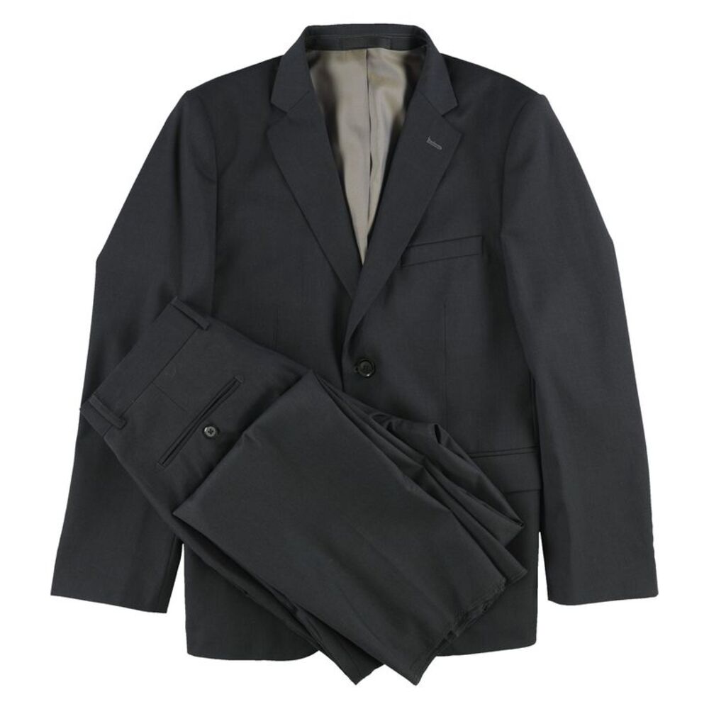 BRAVEMAN Mens Solid Unfinished Two Button Formal Suit, NWT